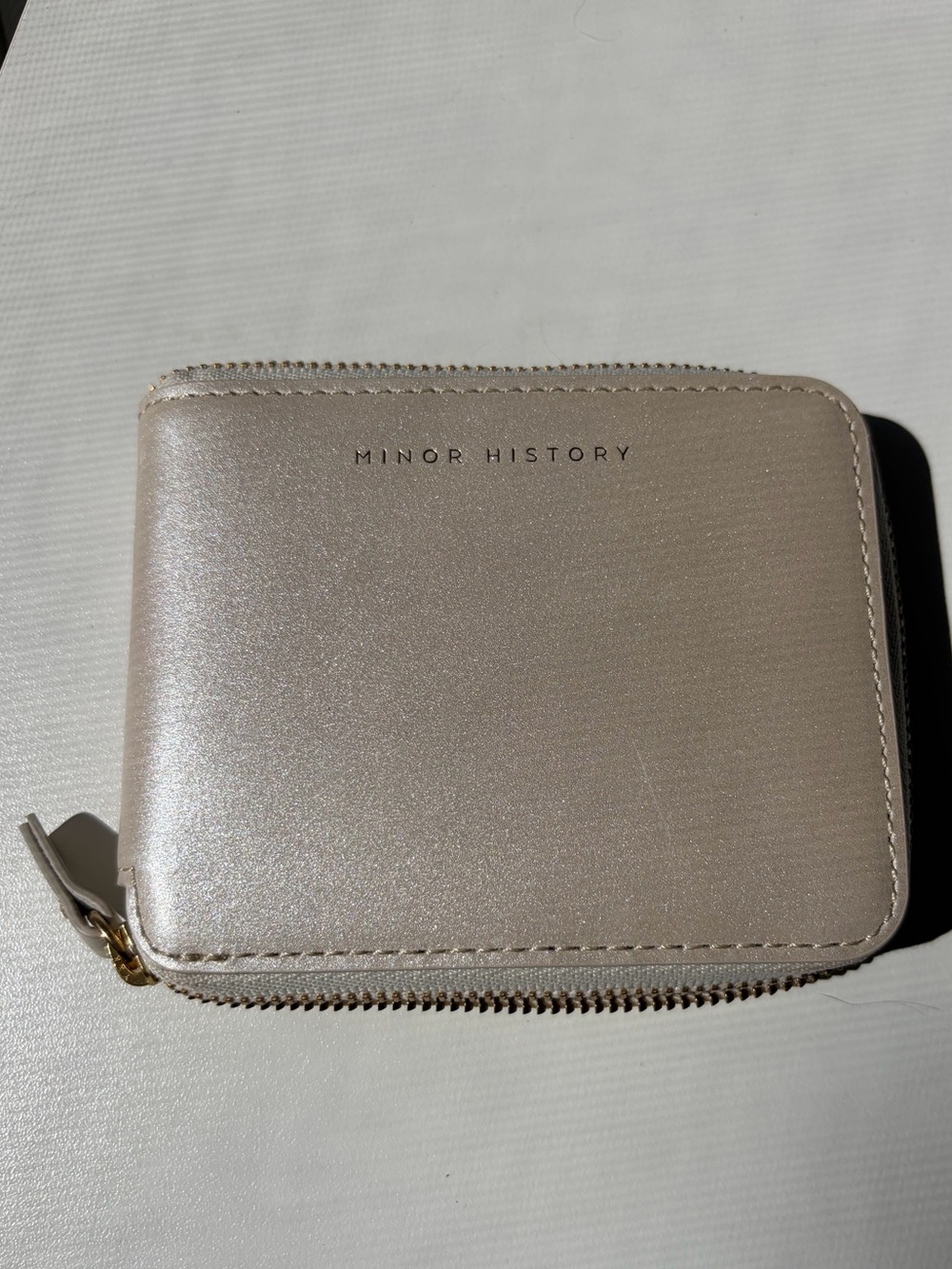 Minor History Coupe Leather Wallet, Pearl